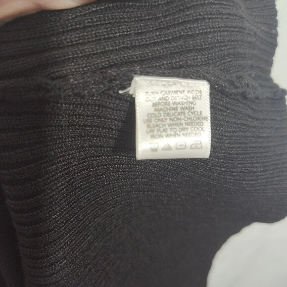 George Black Jewel Button Up Cardigan Sweater Women Size L 12-14 MISSING BELT - Picture 7 of 7